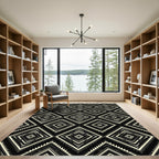 Monochromatic Geometric Diamond Boho Art Rug