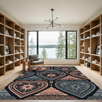 Celestial Geometric Heart Arrow Tapestry Rug