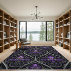 Gothic Purple Floral Stained Glass Rug