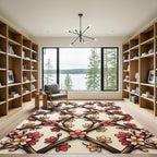Pink Cherry Blossom Lattice Art Rug