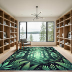 Lush Green Enchanted Forest Foliage Rug