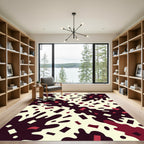 Crimson Cream Splatter Confetti Elements Rug