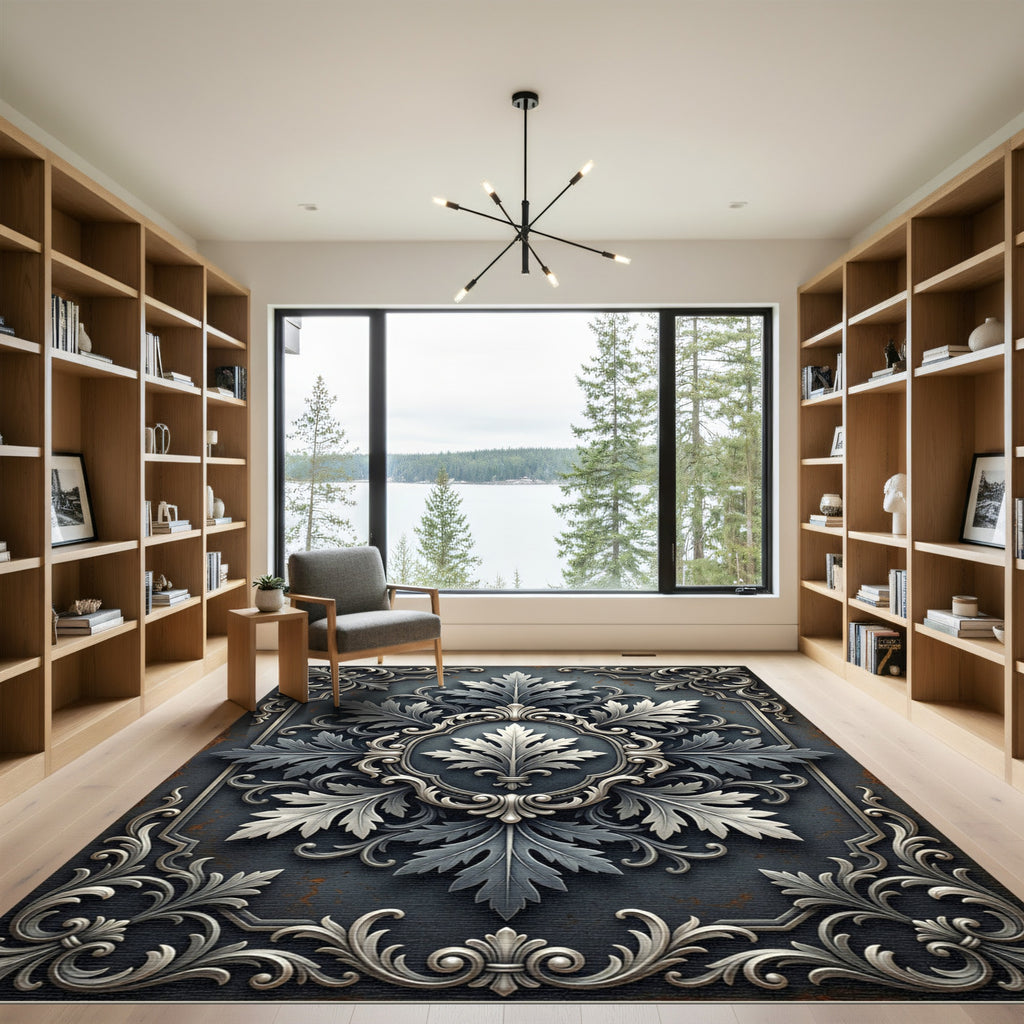 Gilded Acanthus Scrollwork Medallion Rug
