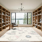 Whimsical Blush Tone Character Assortment Rug