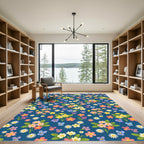 Vibrant Multicolored Floral Meadow Rug