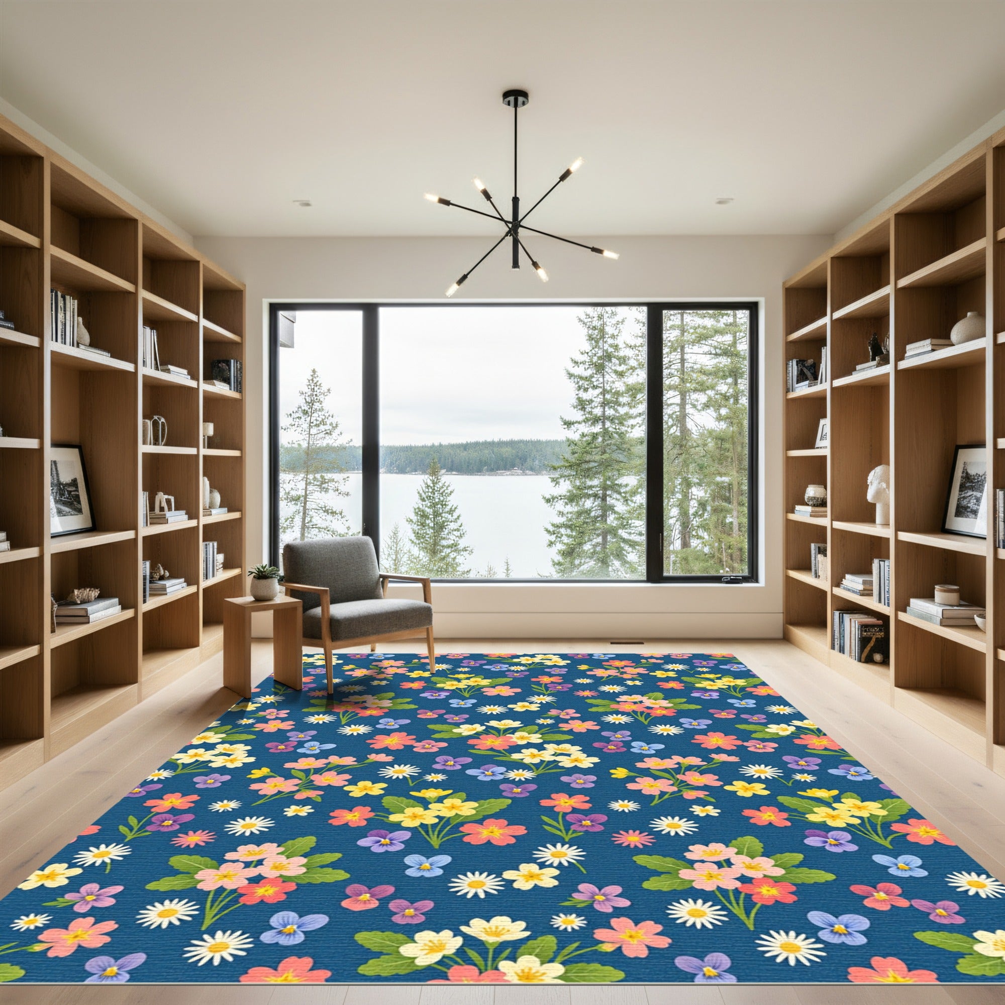 Vibrant Multicolored Floral Meadow Rug