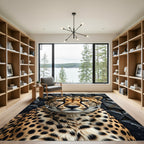 Majestic Cheetah Portrait Dark Stone Rug