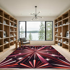 Radiant Red Starburst Celestial Burst Rug