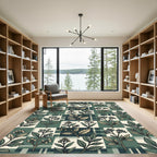 Botanical Sage Green Checked Berry Rug