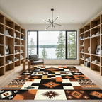 Retro Sunburst Geometric Stripe Rug