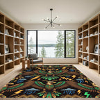 Tribal Thunder Eagle Lightning Geometric Rug