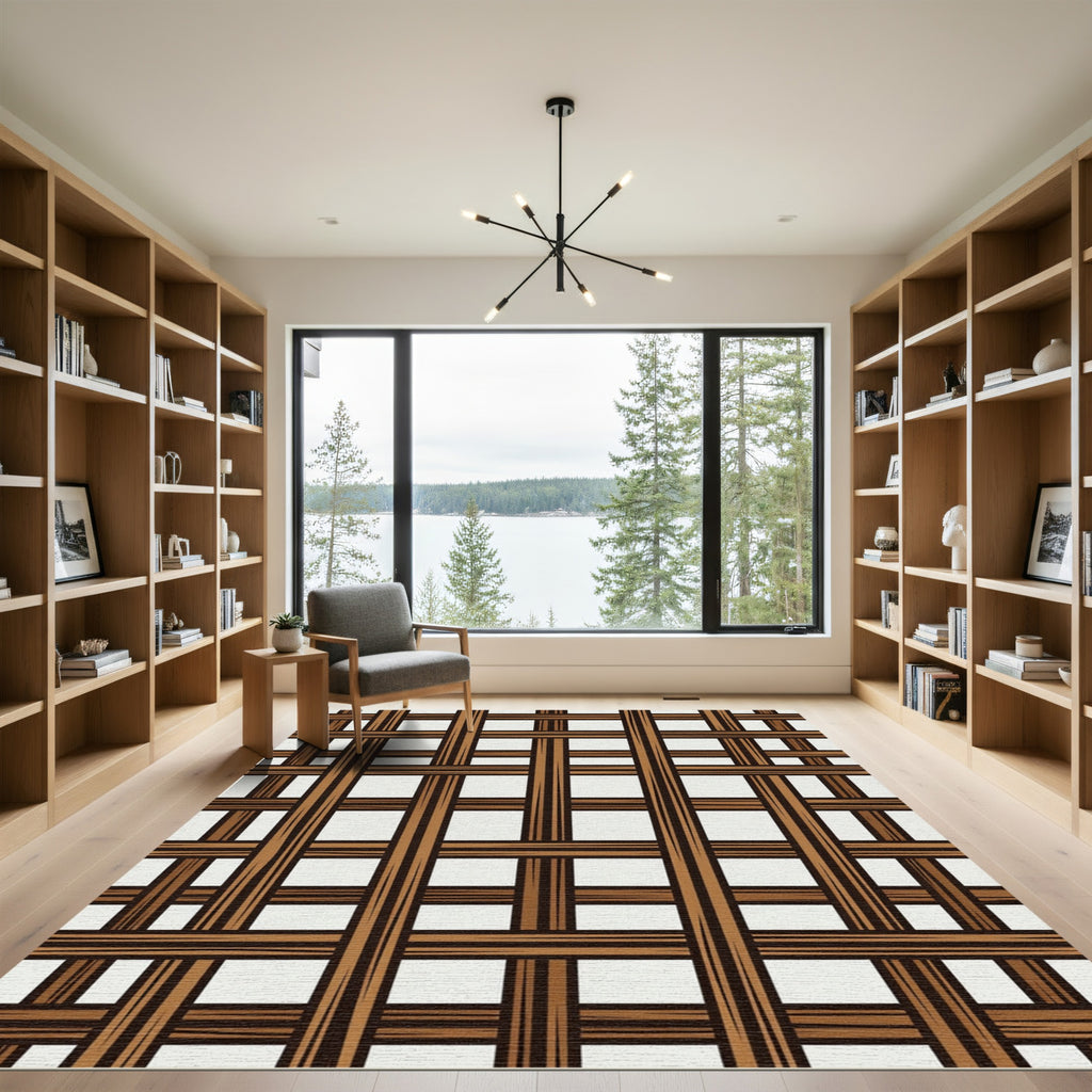 Classic Woven Wood Lattice Rug