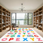Playful Alphabet Characters Colorful Rug
