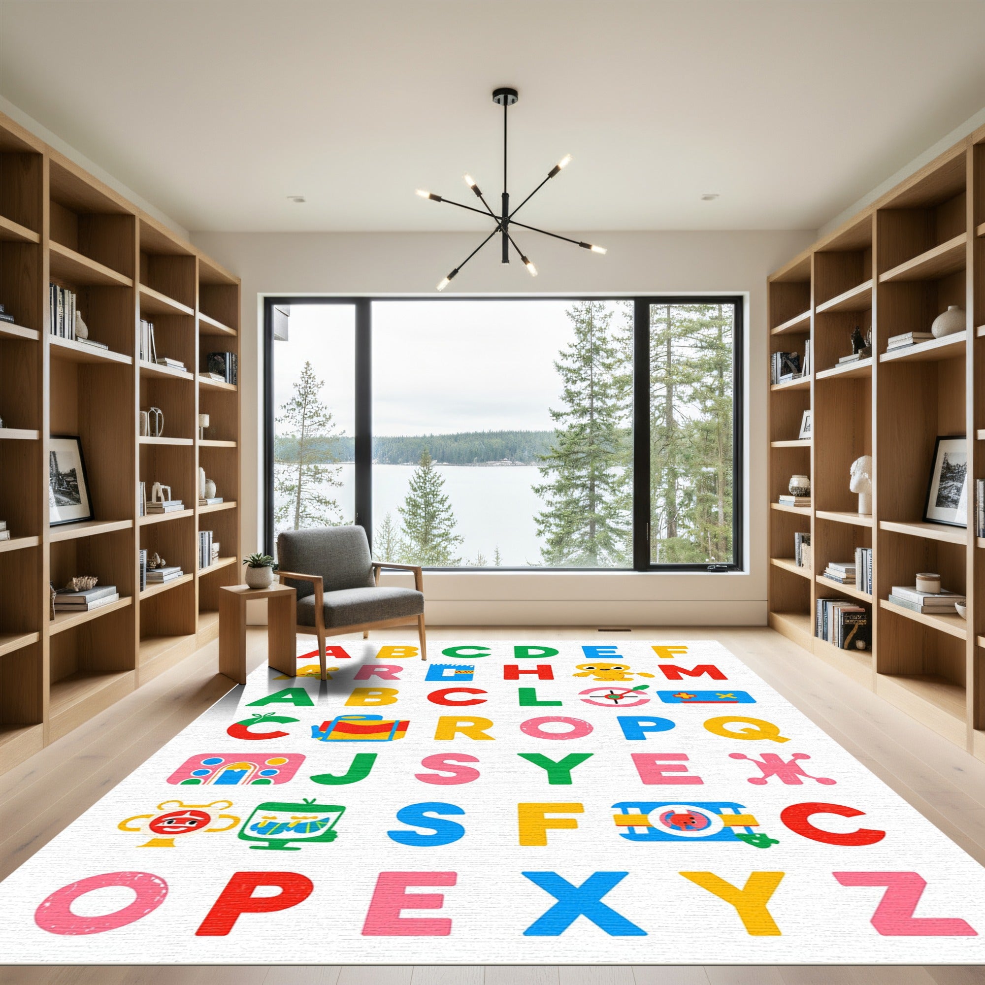 Playful Alphabet Characters Colorful Rug