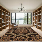 Ornate Gold Starburst Arabesque Rug