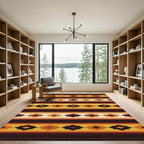 Warm Golden Southwest Geometric Diamond Rug