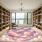 Whimsical Pink Cotton Candy Clouds Rug