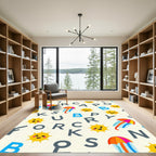 Sunny Umbrellas Alphabet Repeat Rug