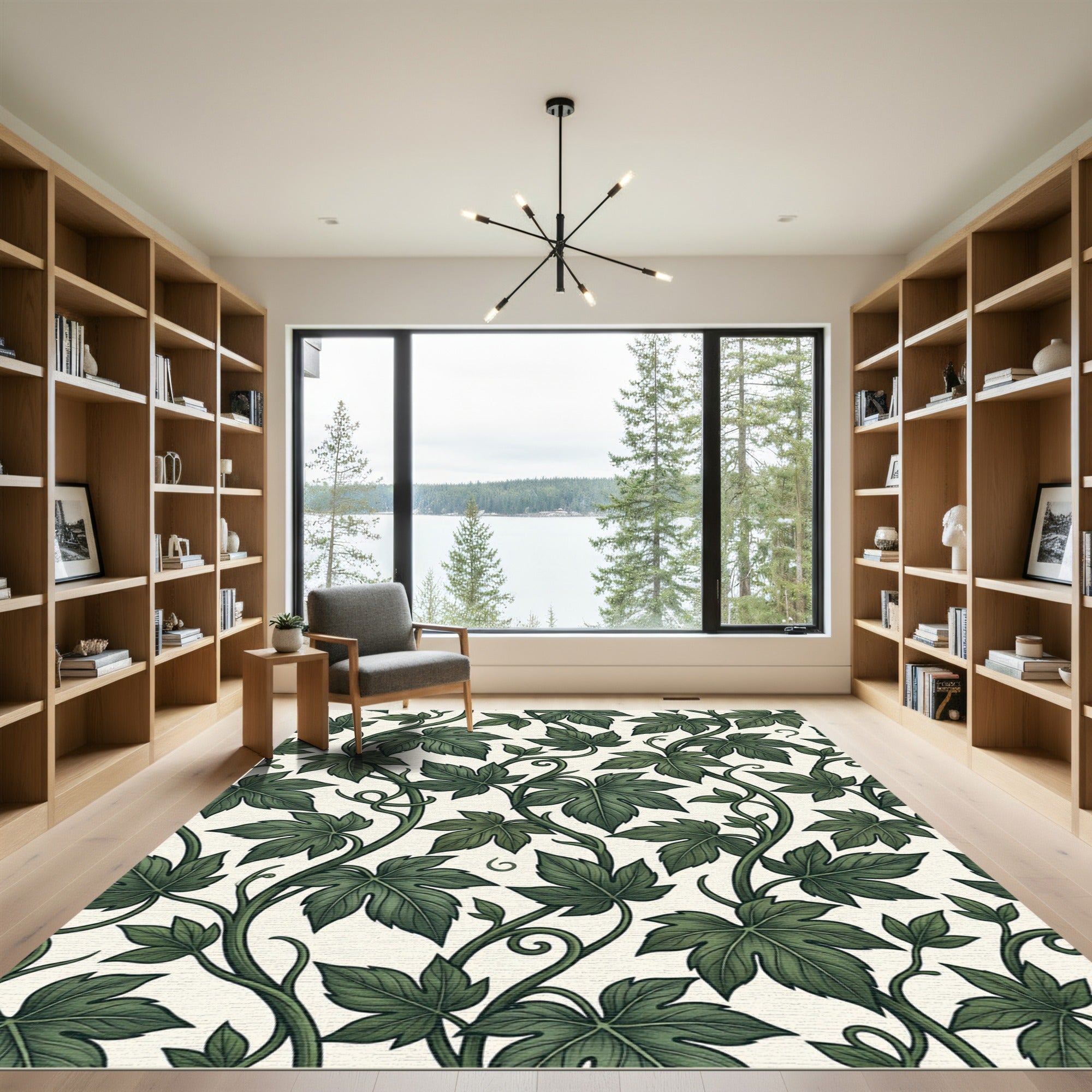 Lush Botanical Green Ivy Vine Rug
