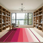 Minimalist Gradient Ruby Striped Art Piece Rug