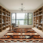 Earthy Geometric Arrow Boho Rug