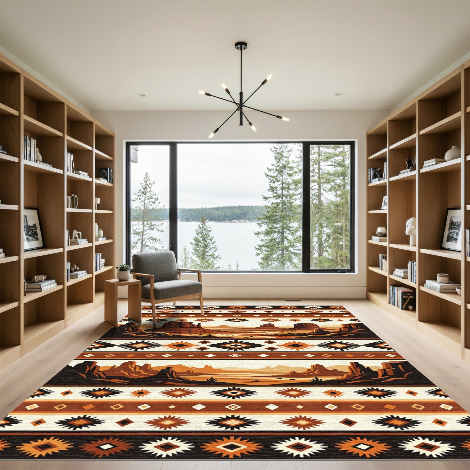 Southwestern Desert Landscape Ethnic Rug