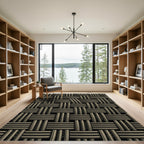 Textured Woven Neutral Geometric Rug