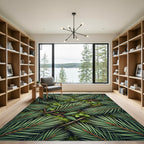 Lush Evergreen Pine Needle Forest Floor Rug
