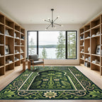 Emerald Botanical Arch Forest Green Rug