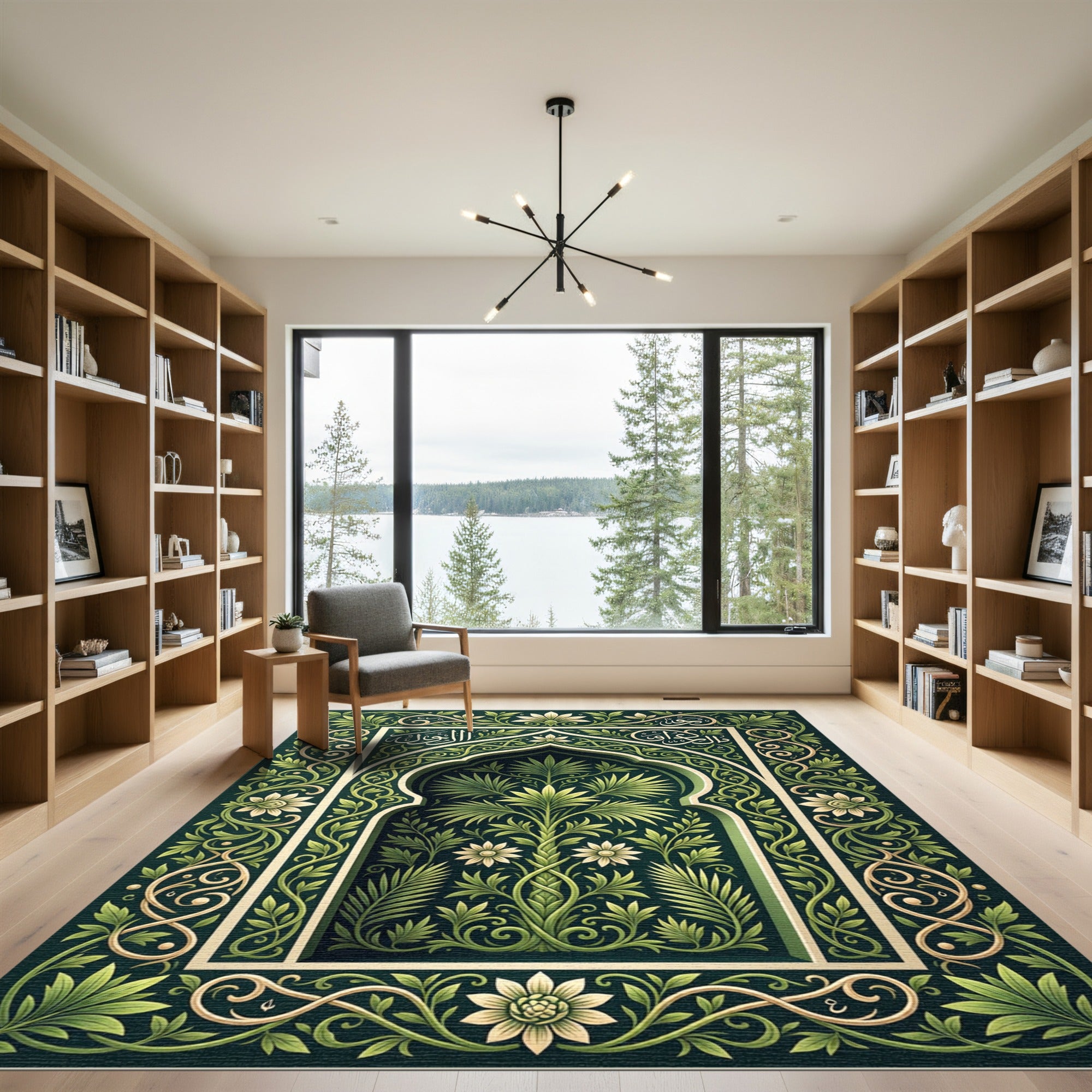 Emerald Botanical Arch Forest Green Rug