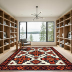 Navajo Cross Arrow Ochre Border Rug