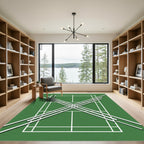 Minimalist Emerald Green Geometric Crossed Lines Rug