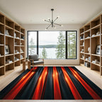 Dark Orange Vertical Stripe Lighting Rug
