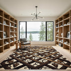 Wooden Trellis Grape Vine Accents Rug