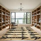 Tribal Arrow Black Gold Pattern Rug