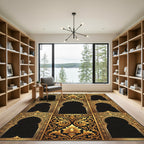 Ornate Golden Arabesque Archway Frame Rug