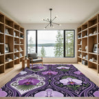 Orchid Medallion Damask Purple Rug