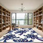 Blue and Purple Decorative Bows Rug