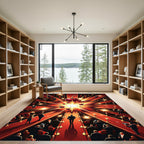 Red Cherry Burst Starburst Gala Rug