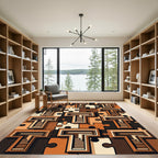 Tonal Puzzle Pieces Geometric Arrangement Rug