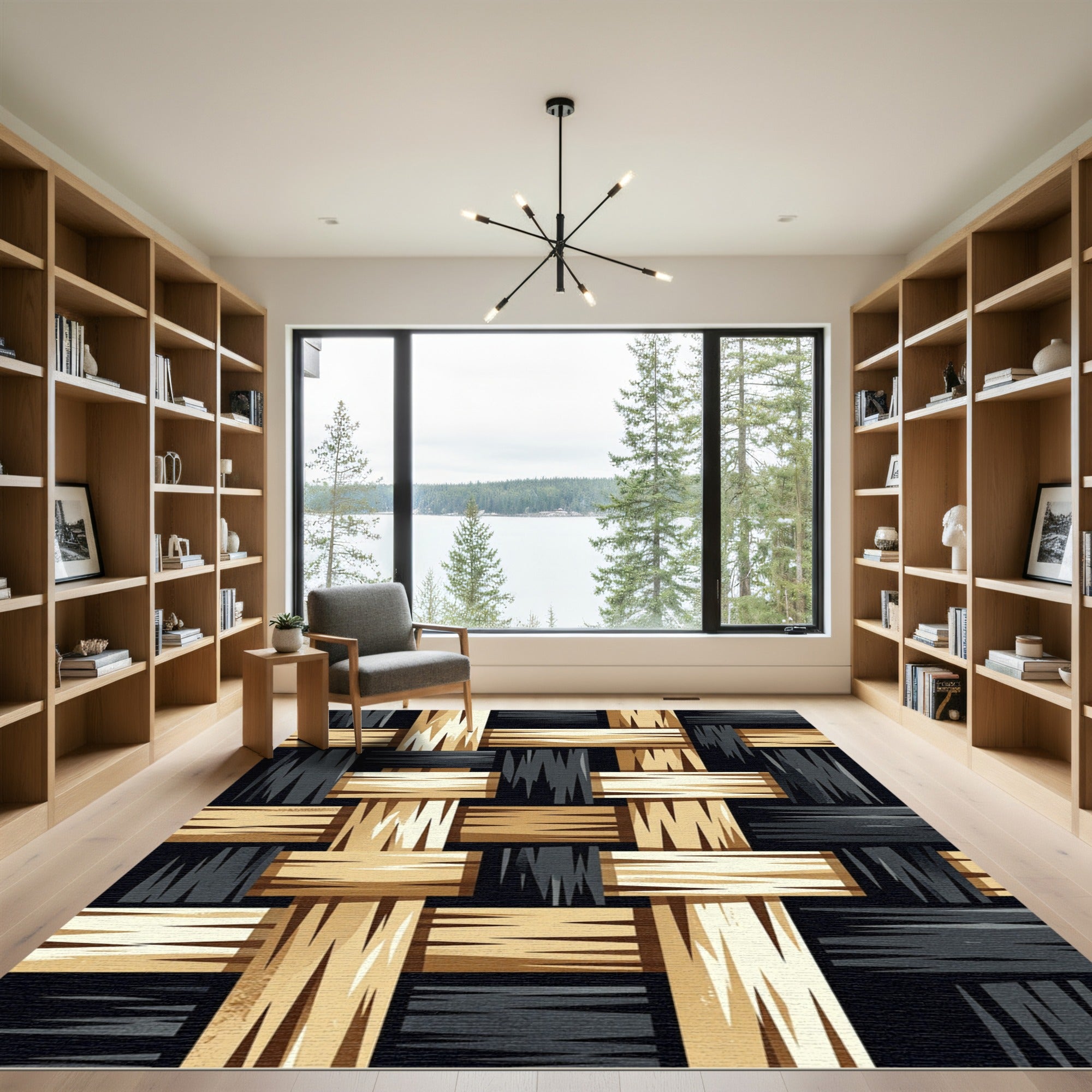 Braided Wood Grain Texture Rug