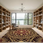 Golden Celestial Starry Medallion Rug