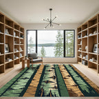 Earthy Forest Birch Tree Trunk Rug