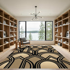 Art Deco Golden Arch Geometric Rug