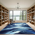 Dynamic Ocean Wave Brushstroke Rug