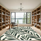 Deep Green Olive Branch Foliage Rug