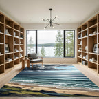 Dramatic Stormy Ocean Coastal Horizon Rug