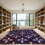 Deep Purple Geometric Quatrefoil Mosaic Rug