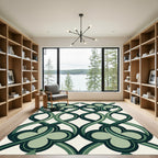 Sage Green Interlocking Clover Trellis Rug