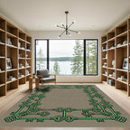Green Key Border With Ornate Details Rug